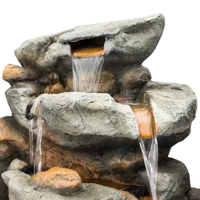 Glenville Weather Resistant Floor Fountain with Light