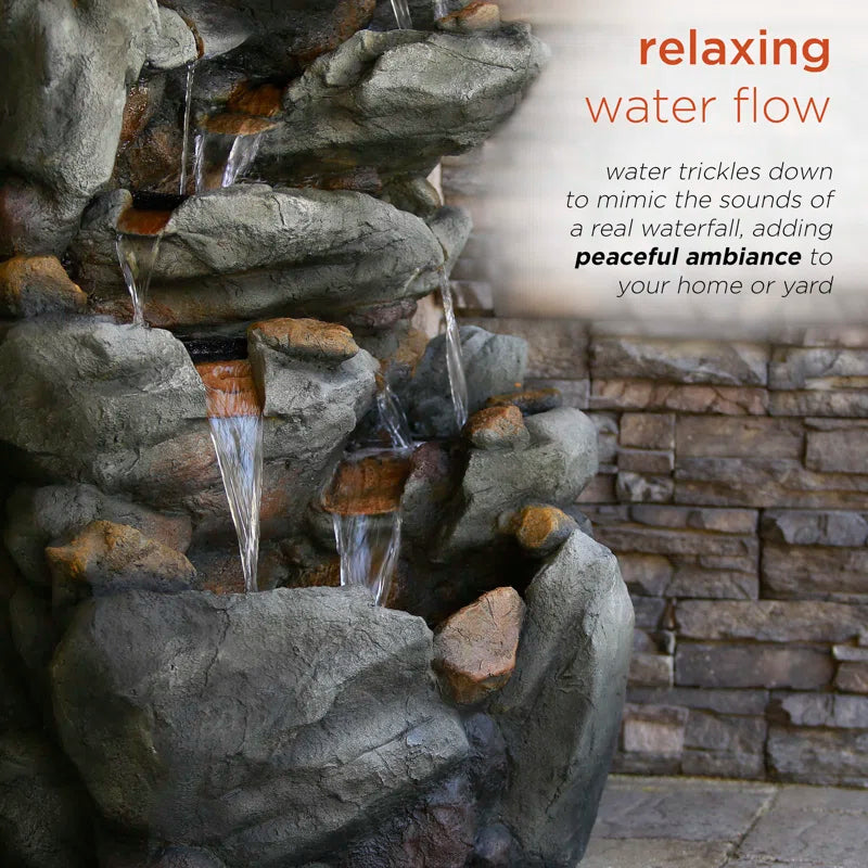 Glenville Weather Resistant Floor Fountain with Light