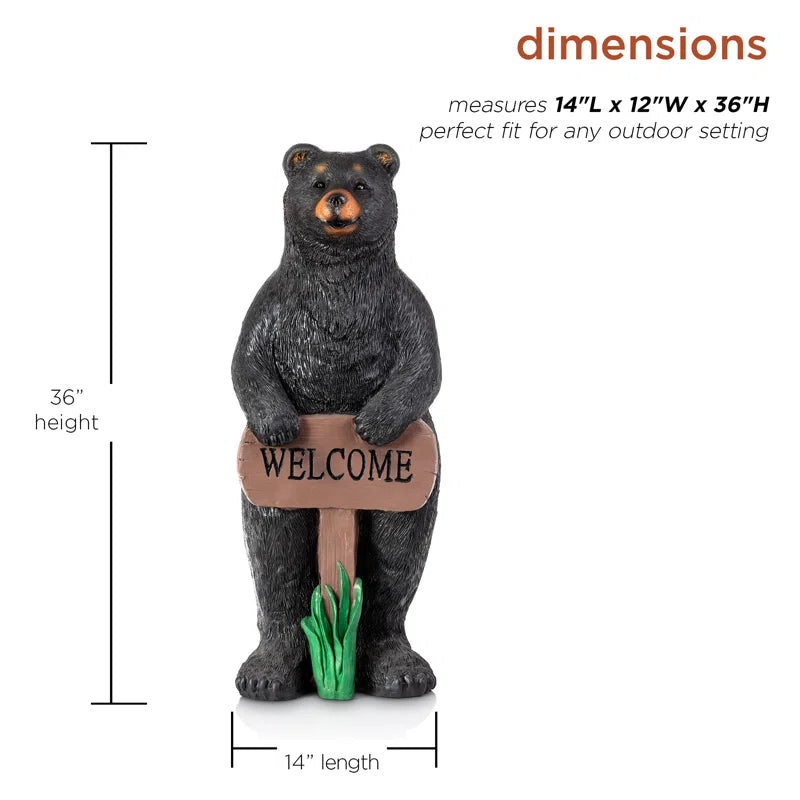 Millican Bear No Durability Features Plastic Garden Statue