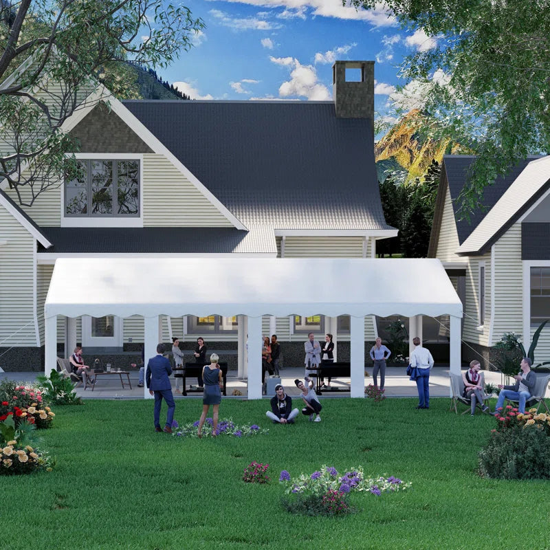 Heavy Duty Party Tent Gazebo for Events, Weddings, Bbqs - Removable Sidewall Windows & Storage Bags Included, White
