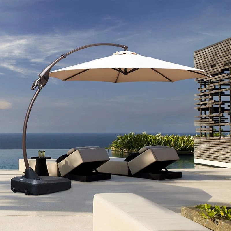 Groveman 12 Ft Detachable Aluminum Offset Patio Cantilever Umbrella with Base