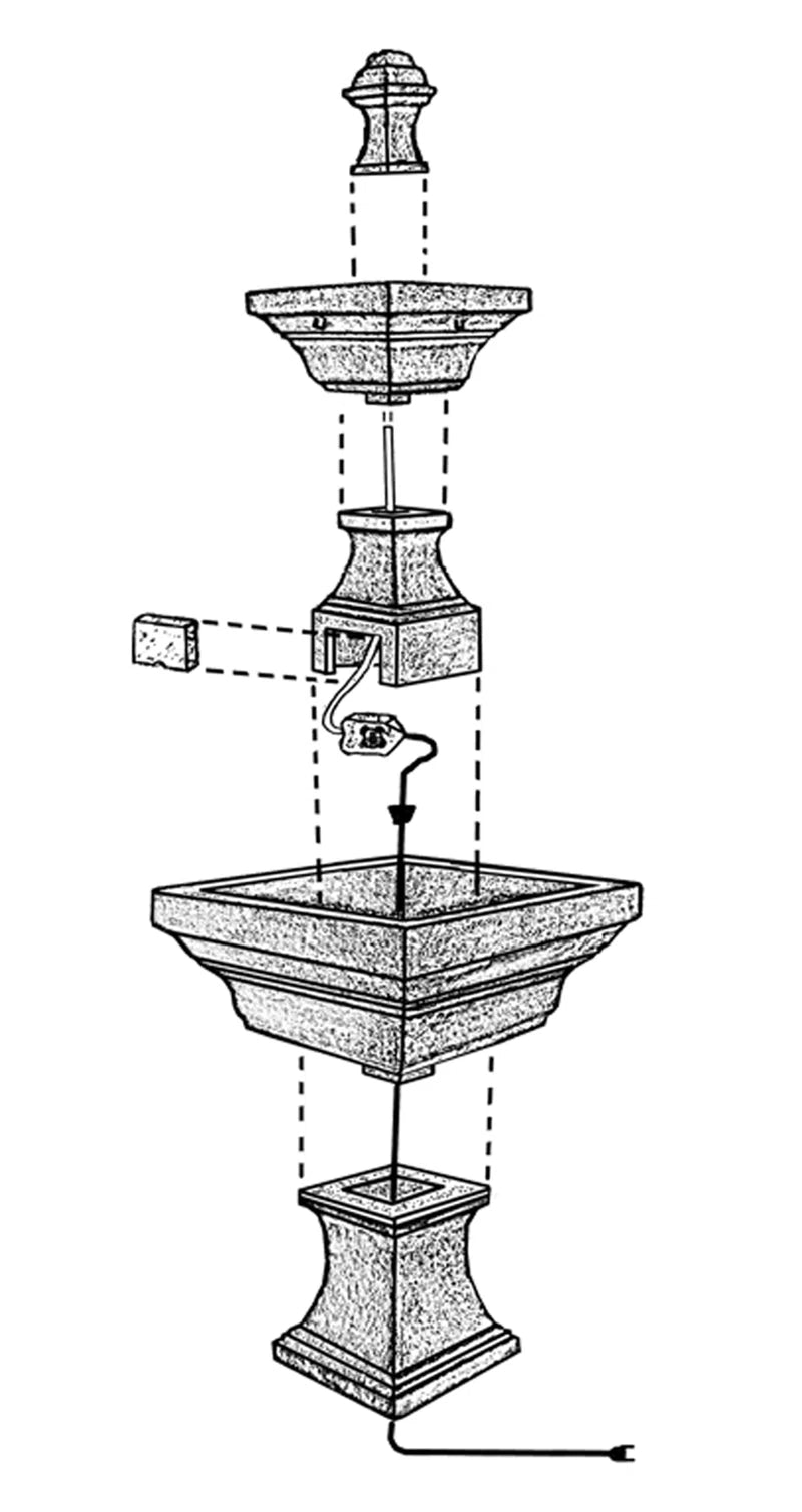 Barcelona Hand Crafted Weather Resistant Floor Fountain