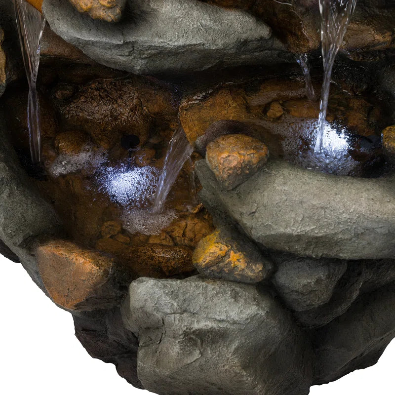 Glenville Weather Resistant Floor Fountain with Light