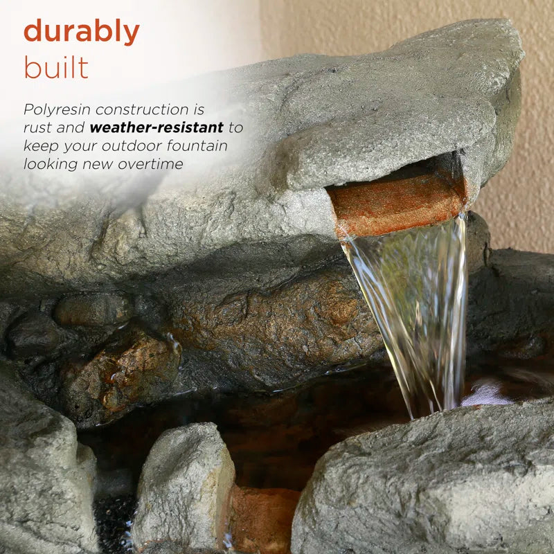 Glenville Weather Resistant Floor Fountain with Light