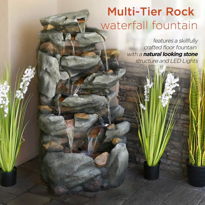 Glenville Weather Resistant Floor Fountain with Light