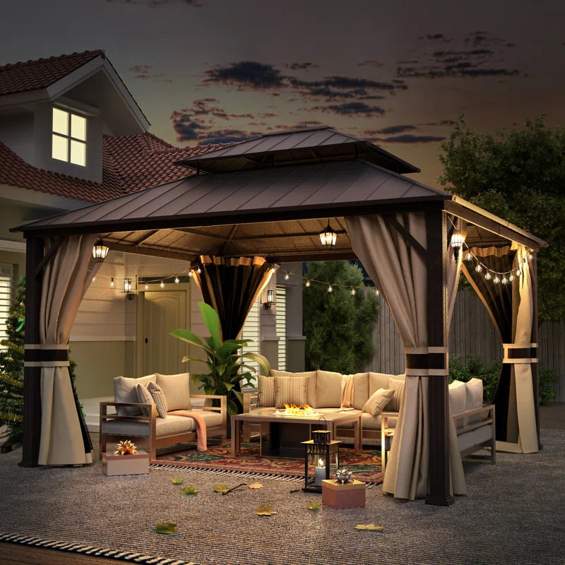 Needa 12 Ft. W X 14 Ft. D Aluminum Patio Gazebo Gazebo