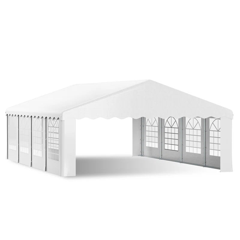 Heavy Duty Party Tent Gazebo for Events, Weddings, Bbqs - Removable Sidewall Windows & Storage Bags Included, White