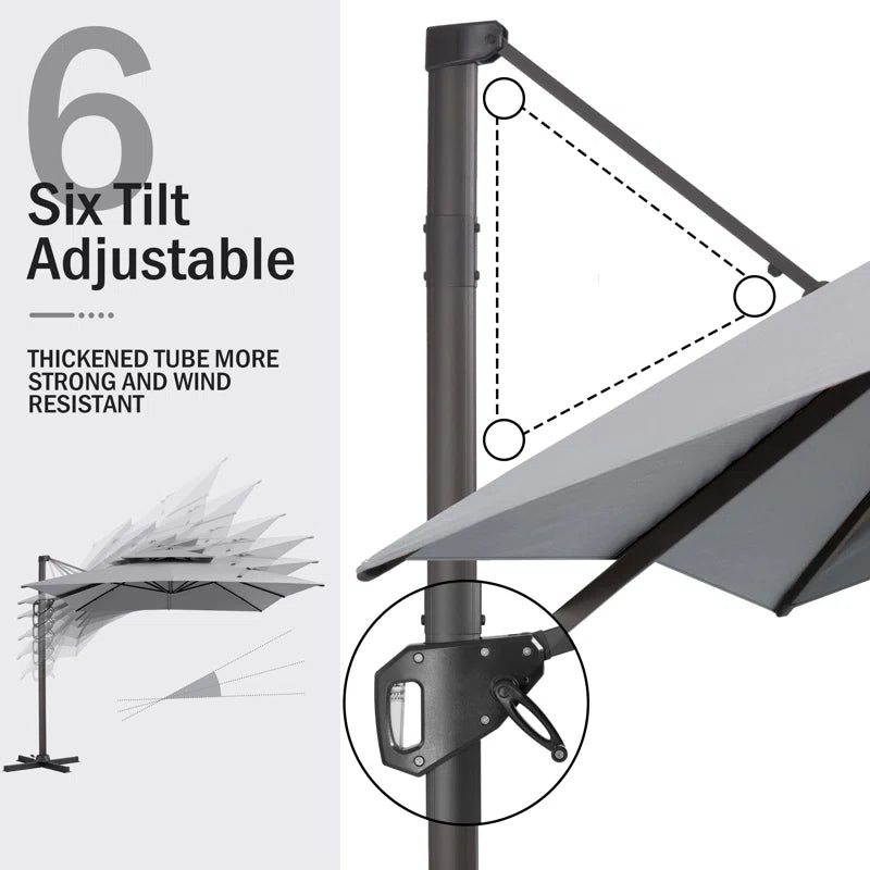 128'' X 104'' Rectangular Cantilever Umbrella with Weight Base