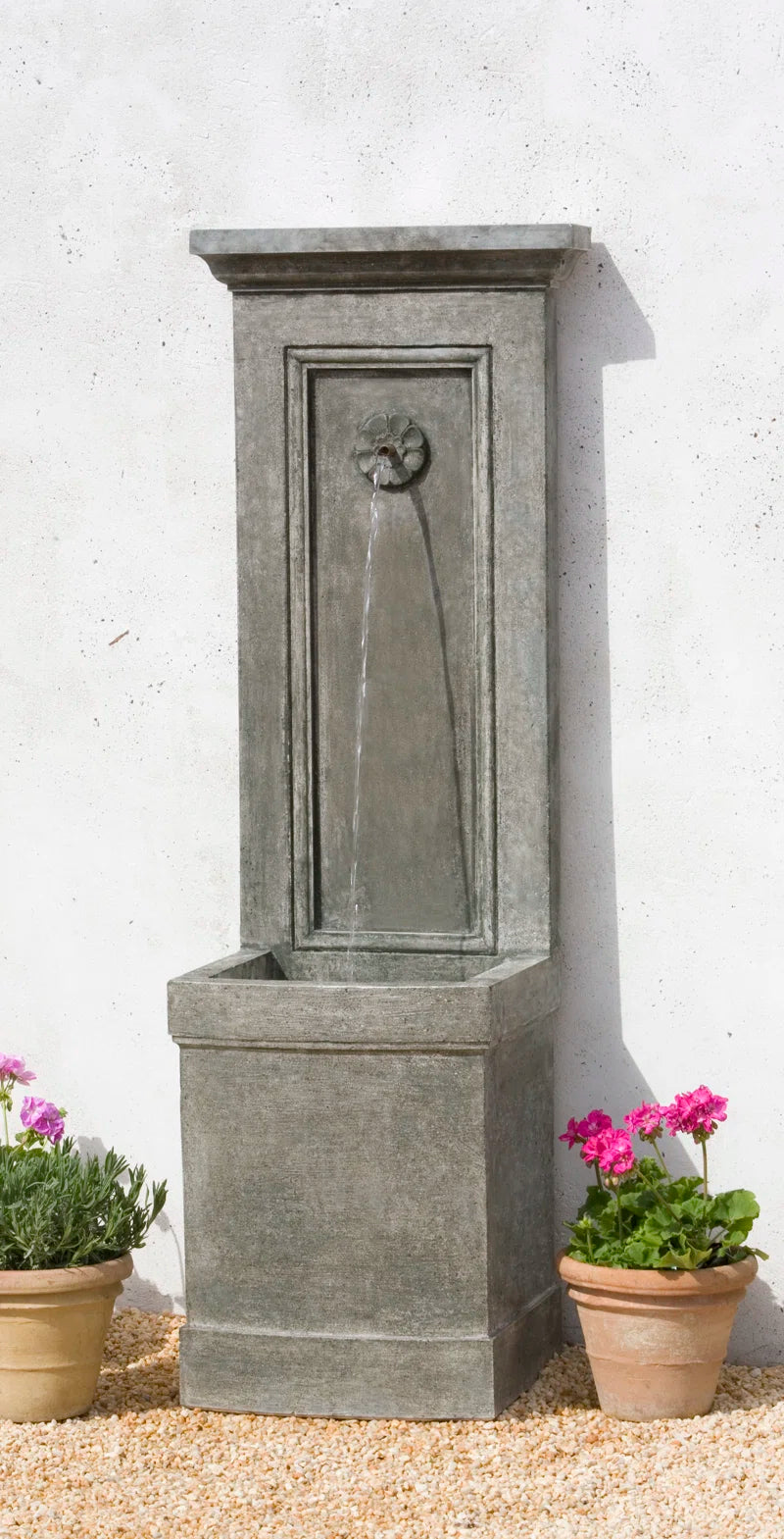 Auberge Hand Crafted Weather Resistant Floor Fountain with Light