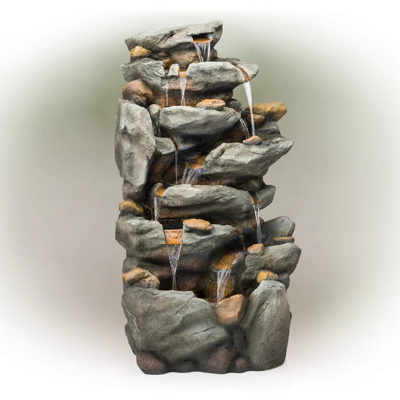 Glenville Weather Resistant Floor Fountain with Light