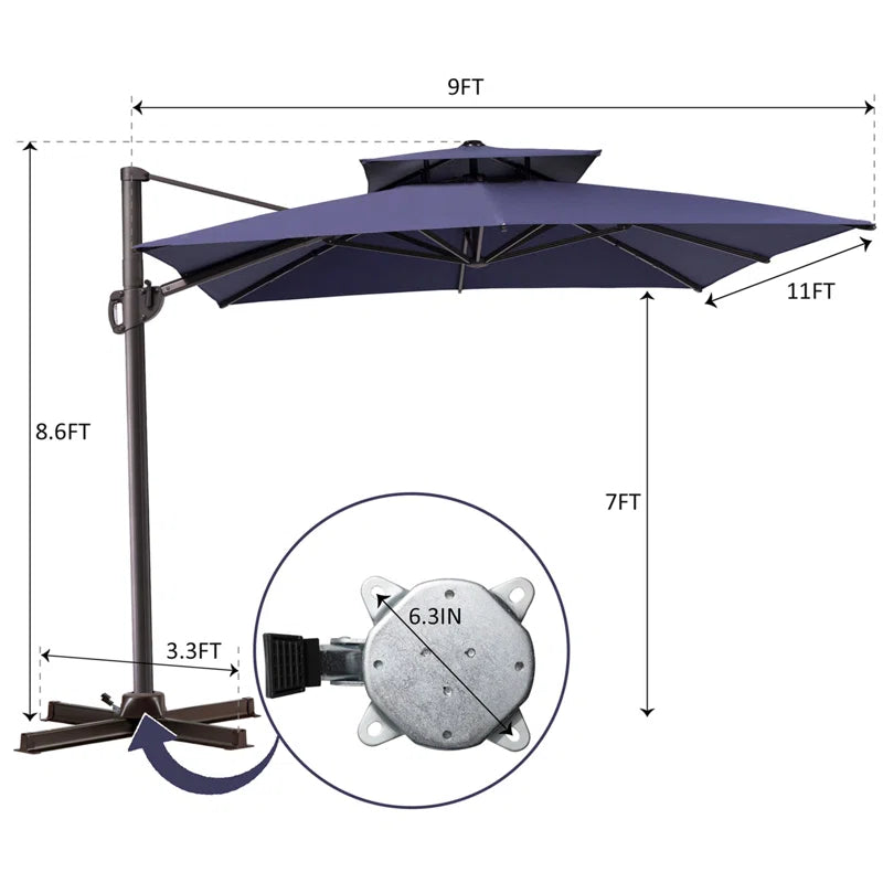 Jauhen 129'' X 105'' Rectangular Cantilever Umbrella