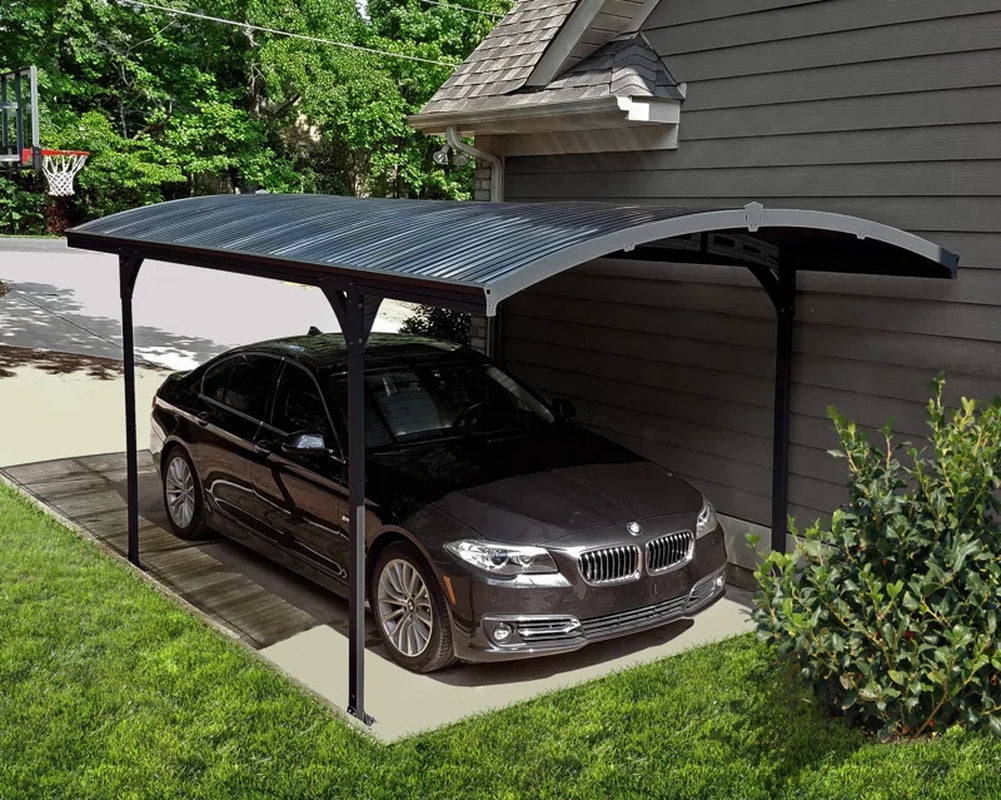 Palram -  Atlas 5000 10 Ft W X 16 Ft D Metal/Polycarbonate Carport - Gray/Bronze