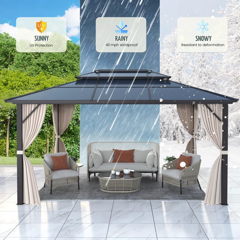 10 FT X 13 FT Aluminum Patio Hardtop Gazebo