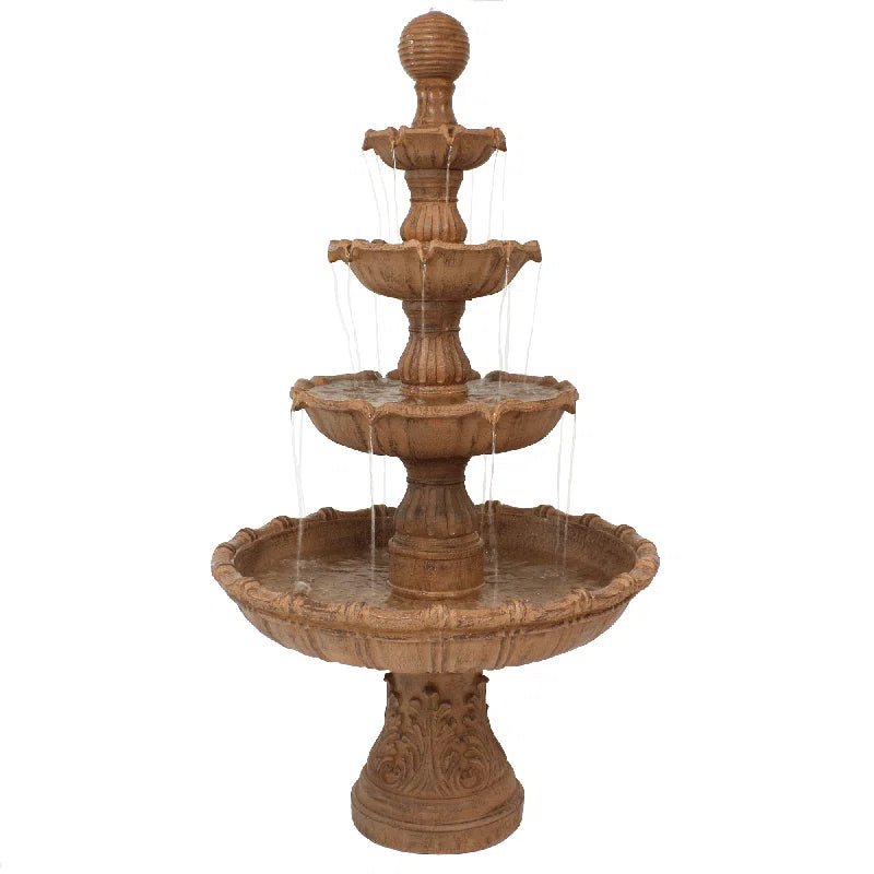 Dunston Tiered Ball Traditional Resin 4-Tier Outdoor Water Fountain