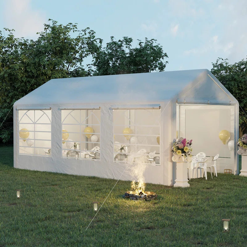 Heavy Duty Carport & Party Tent with Removable Sidewalls and Double Doors, Large Canopy Tent, Sun Shade Shelter, for Parties, Wedding, Outdoor Events, BBQ