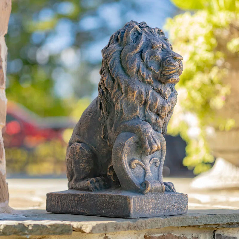 Aleyse Lion Weather Resistant Garden Statue