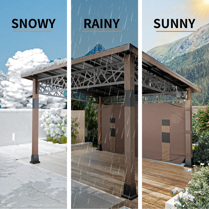 12 FT X 14 FT Hardtop Patio Gazebo with Slope Roof