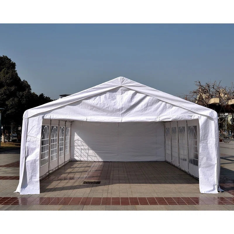 Heavy Duty Carport & Party Tent with Removable Sidewalls and Double Doors, Large Canopy Tent, Sun Shade Shelter, for Parties, Wedding, Outdoor Events, BBQ