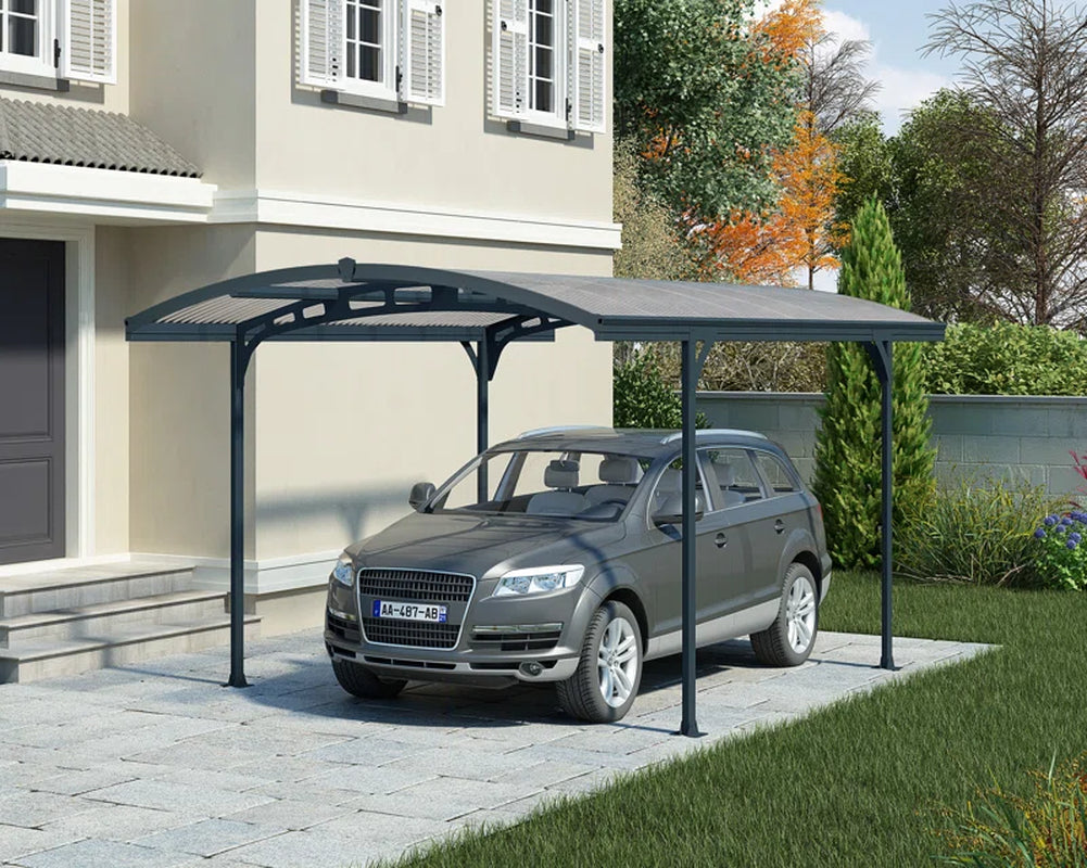 Palram -  Atlas 5000 10 Ft W X 16 Ft D Metal/Polycarbonate Carport - Gray/Bronze
