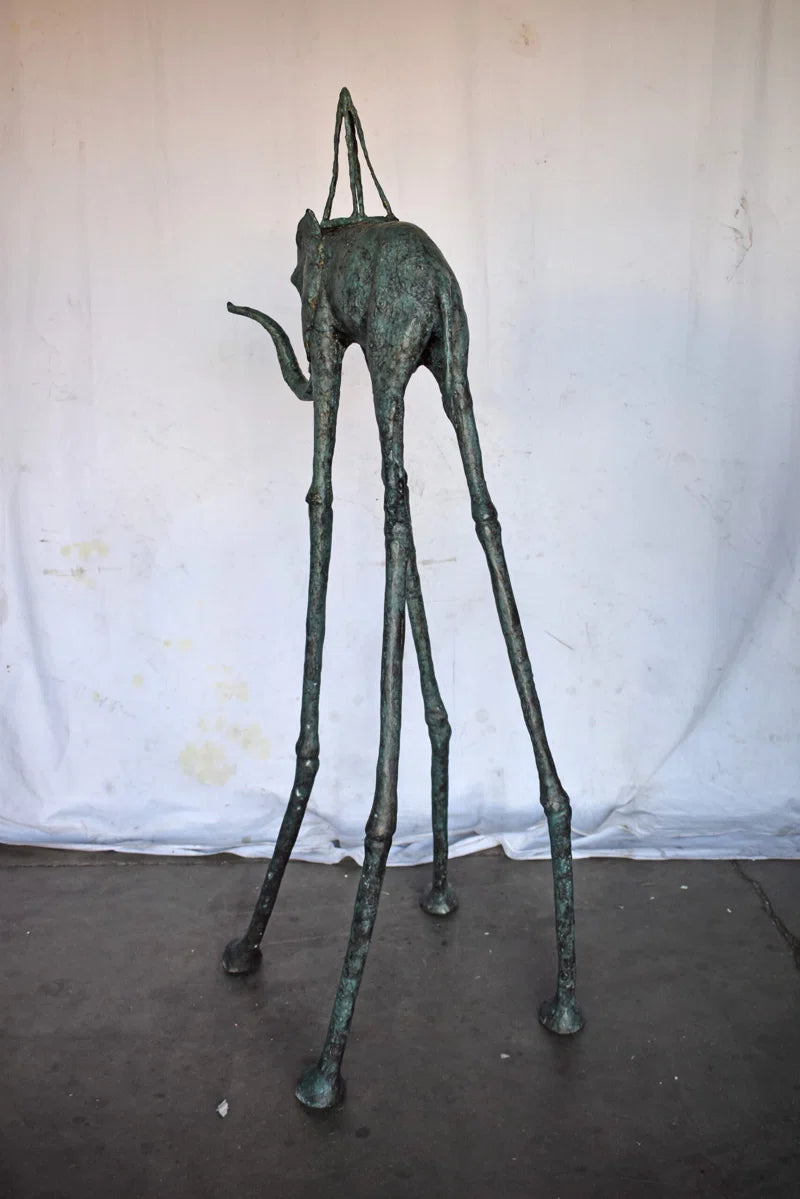 Angell Green Patina Tall Elephant Bronze Statue Salvador Dalí - Size: 67"H.
