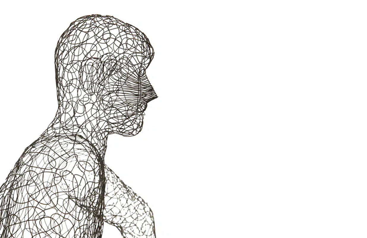 Crazy Wire Lounging Male Statue