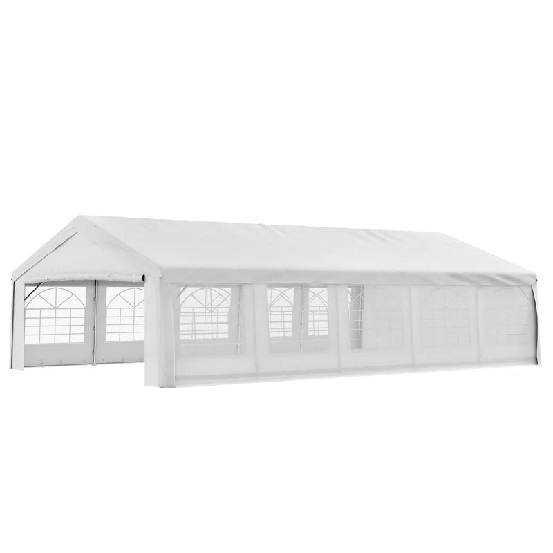 Heavy Duty Carport & Party Tent with Removable Sidewalls and Double Doors, Large Canopy Tent, Sun Shade Shelter, for Parties, Wedding, Outdoor Events, BBQ