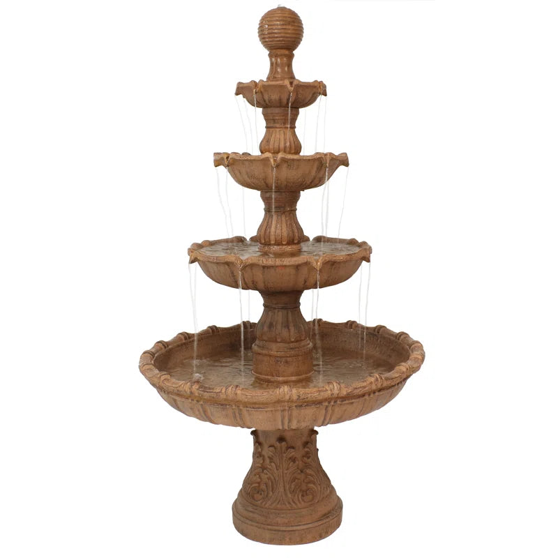 Dunston Tiered Ball Traditional Resin 4-Tier Outdoor Water Fountain