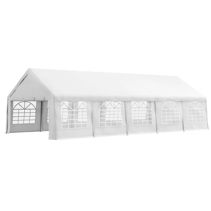 Heavy Duty Carport & Party Tent with Removable Sidewalls and Double Doors, Large Canopy Tent, Sun Shade Shelter, for Parties, Wedding, Outdoor Events, BBQ