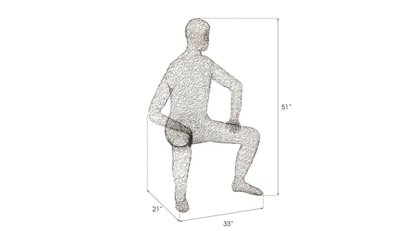 Crazy Wire Lounging Male Statue