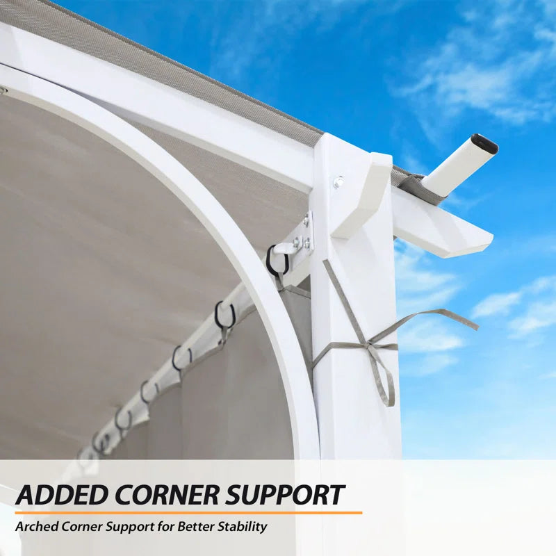 11 Ft. W X 11 Ft. D Steel Pergola with Pvc-Coated Polyester Canopy