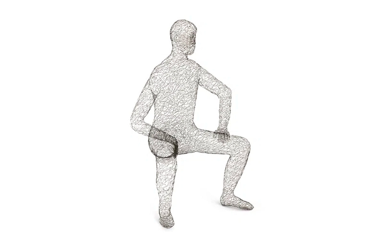 Crazy Wire Lounging Male Statue
