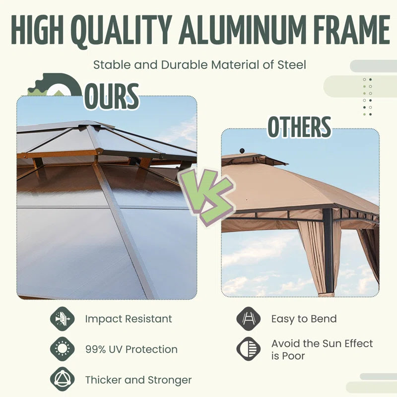 10 FT X 13 FT Aluminum Patio Hardtop Gazebo