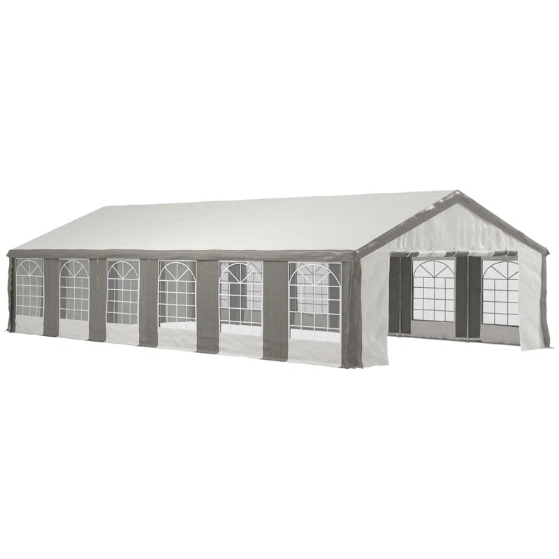 Heavy Duty Carport & Party Tent with Removable Sidewalls and Double Doors, Large Canopy Tent, Sun Shade Shelter, for Parties, Wedding, Outdoor Events, BBQ