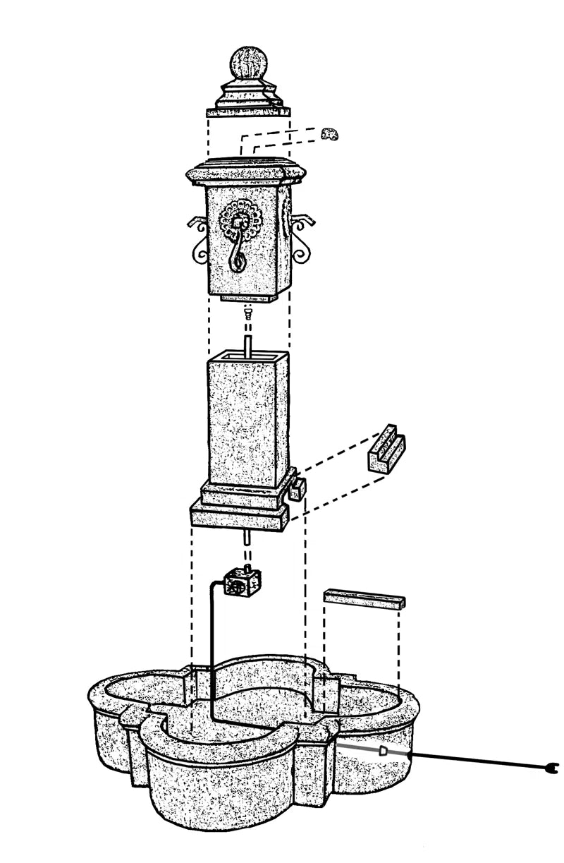 Provence Plaza Cast Stone Fountain