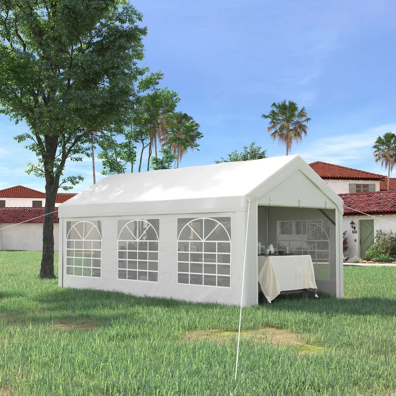 Heavy Duty Carport & Party Tent with Removable Sidewalls and Double Doors, Large Canopy Tent, Sun Shade Shelter, for Parties, Wedding, Outdoor Events, BBQ