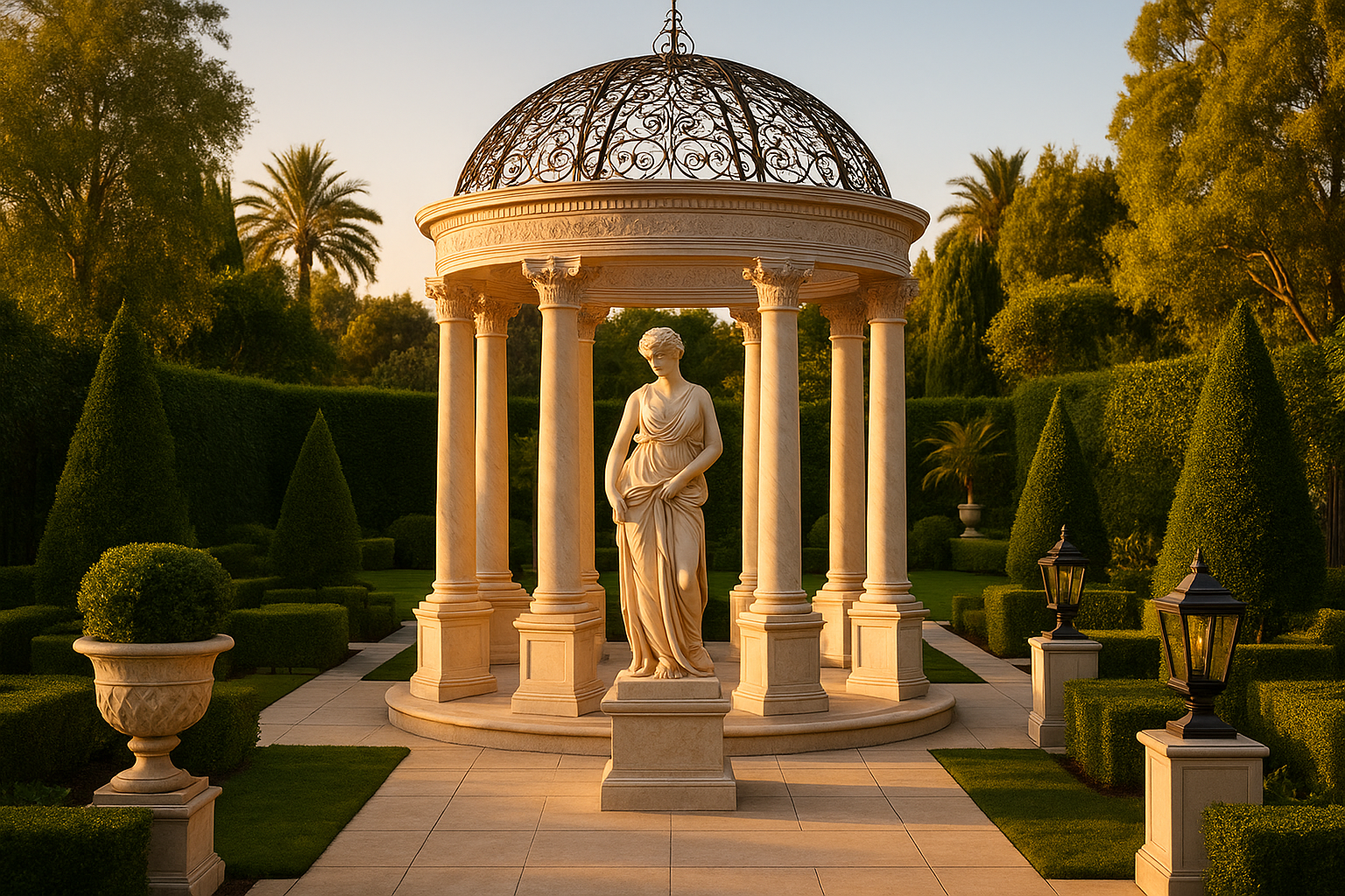 Luxury statue and gazebo image